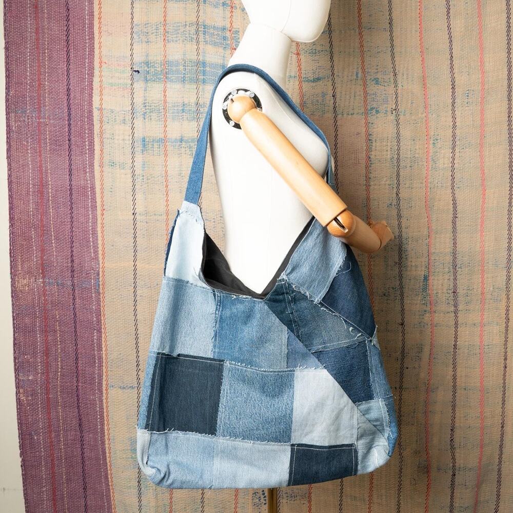 Custom upcycled hobo bag